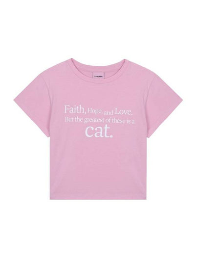 IBB23WT11PK CAT SAYING CROP T SHIRT PINK - ITZAVIBE - BALAAN 2