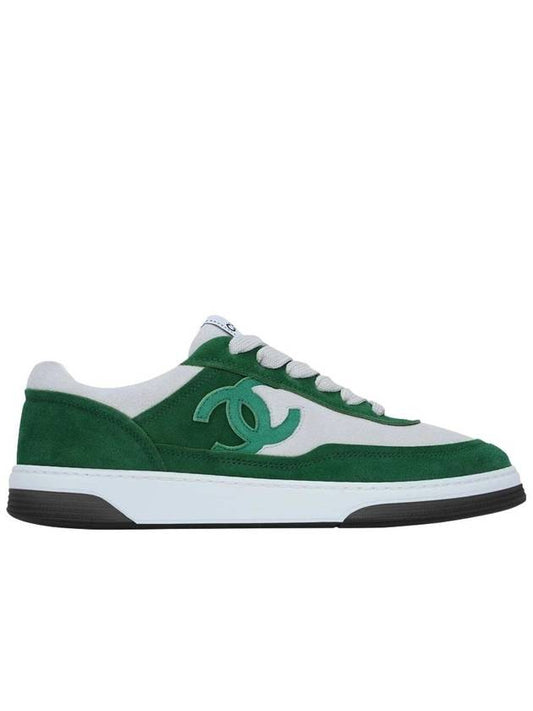 Sneakers Suede Kidskin & Green White - CHANEL - BALAAN 2