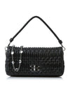 Crystal Cloque Nappa Leather Shoulder Bag Black - MIU MIU - BALAAN 2