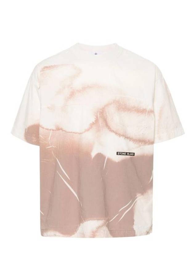 Tessuto Navetta Cotton Short Sleeve T-Shirt Beige - STONE ISLAND - BALAAN 2