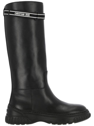 Women's The Racer Calfskin Long Boots Black - DIOR - BALAAN 1