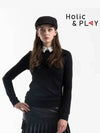 Span Collar Long Sleeve T-Shirt-HB3WTS001OR - HOLIC&PLAY - BALAAN 4