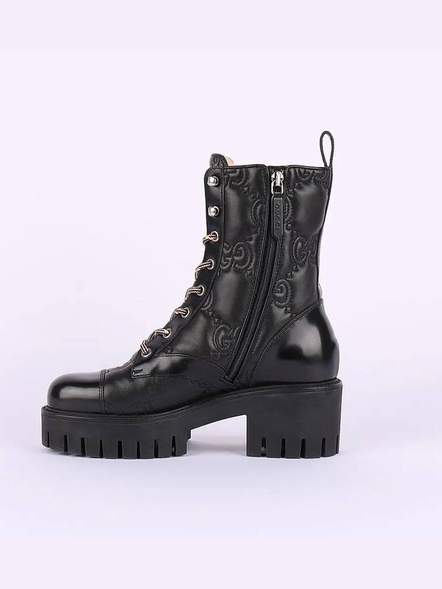 GG quilted lace-up walker boots black - GUCCI - BALAAN 4