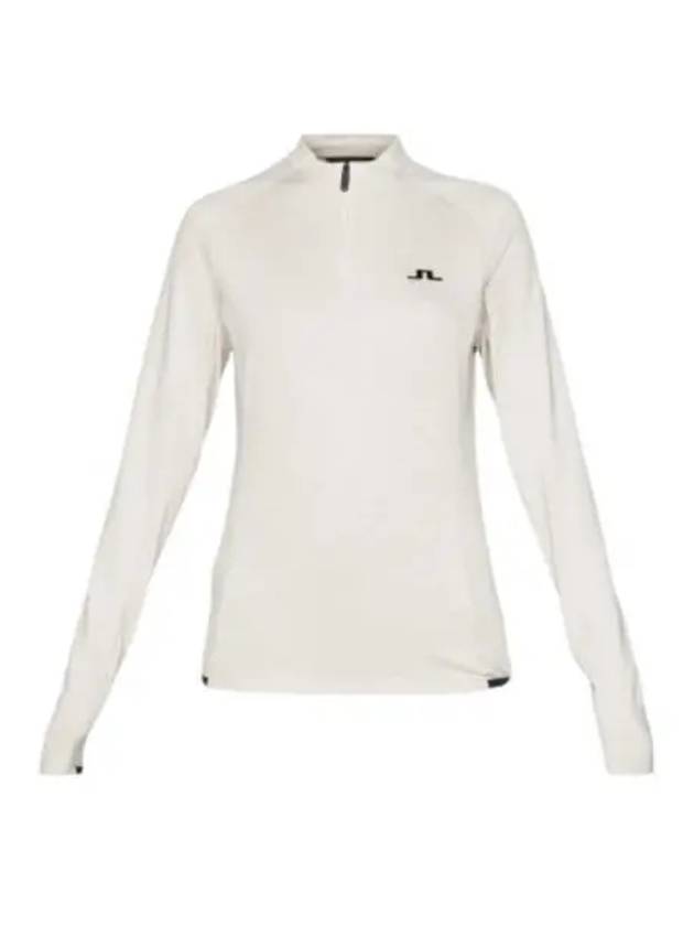 Steffi Mid Layer Quarter Zipper Long Sleeve T-Shirt Moonbeam Melange - J.LINDEBERG - BALAAN 2