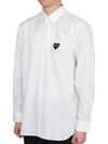 Play Black Heart Patch Long Sleeve Shirt White - COMME DES GARCONS - BALAAN 3