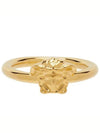 Goldtone breath logo engraved Medusa face ring - VERSACE - BALAAN 1