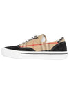 Men's Wilson Vintage Check Mix Low Top Sneakers Black Brown - BURBERRY - BALAAN 7