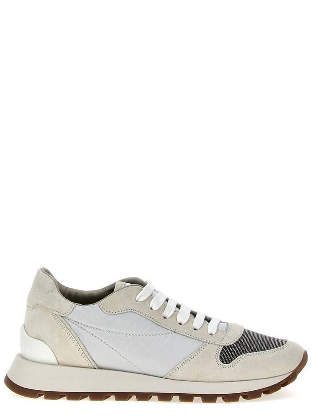 Suede Nylon Low Top Sneakers White - BRUNELLO CUCINELLI - BALAAN 2