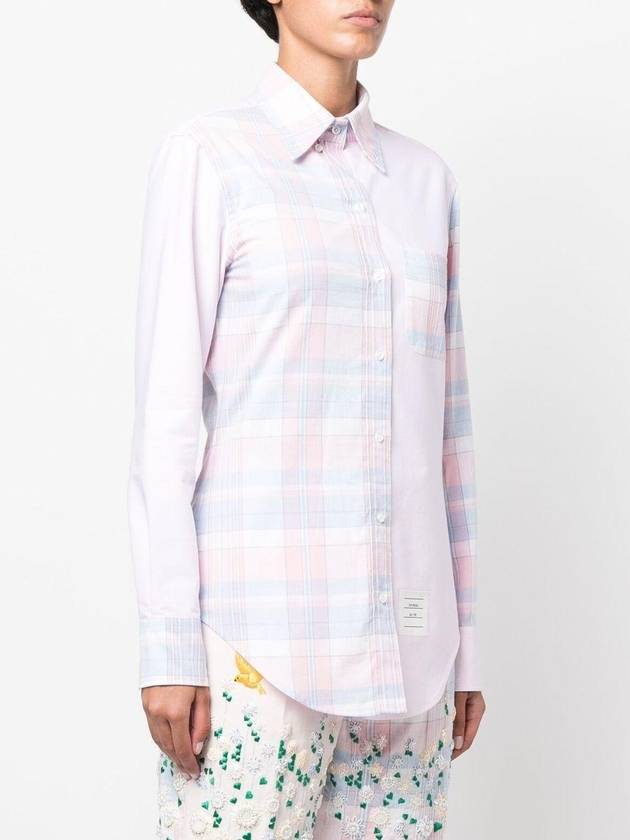 Funmix Check Classic Long Sleeve Shirt Light Pink - THOM BROWNE - BALAAN 4