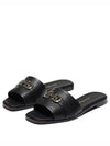 Gancini Leather Slippers Black - SALVATORE FERRAGAMO - BALAAN 2