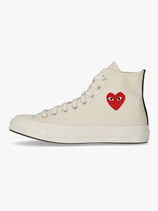 COMME DES GARCONS PLAY CONVERSE Small Red Heart High Top Sneakers Beige AZK1290012 - COMME DES GARCONS PLAY - BALAAN 1