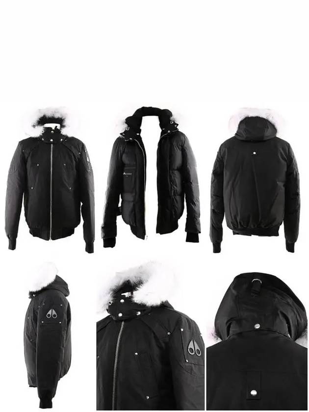 Men's Ballistic Bomber Jacket White Fox Fur Black - MOOSE KNUCKLES - BALAAN 8