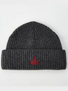 Sporty ORB Logo Beanie Gray Melange Color - VIVIENNE WESTWOOD - BALAAN 4