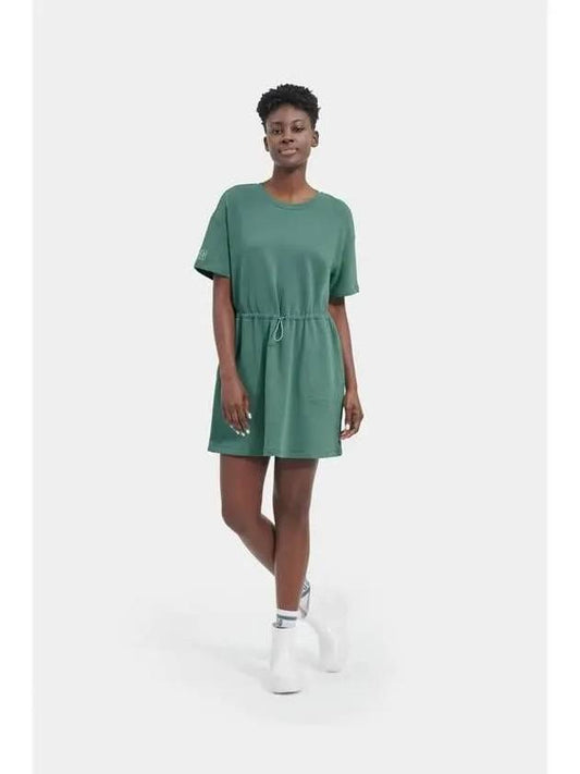 for women logo graphic cord lock short sleeve one piece anisha dress green 271392 - UGG - BALAAN 1