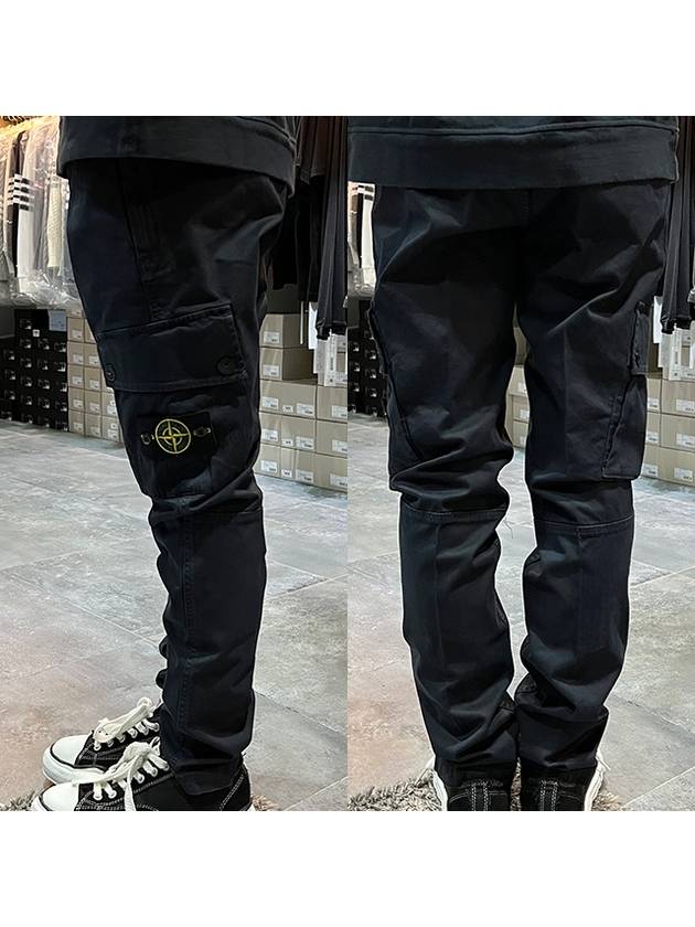 Wappen Patch Slim Fit Straight Pants Blue - STONE ISLAND - BALAAN 4