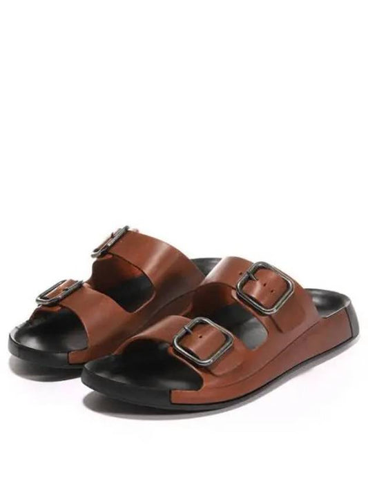 Men's 2ND Cozmo Leather Slippers Brown - ECCO - BALAAN 2