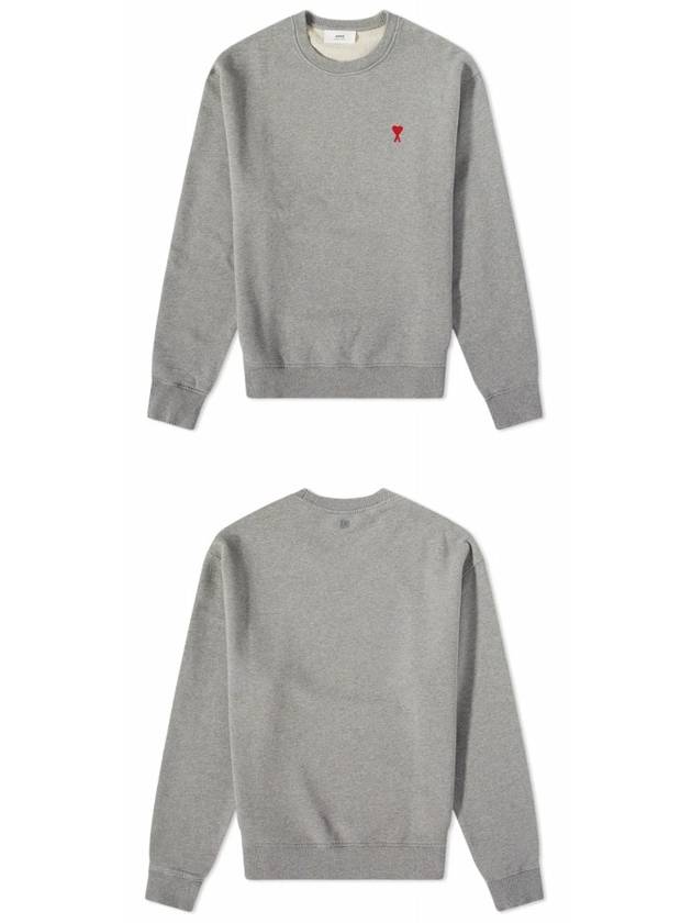 Small Heart Logo Sweatshirt Grey - AMI - BALAAN 5