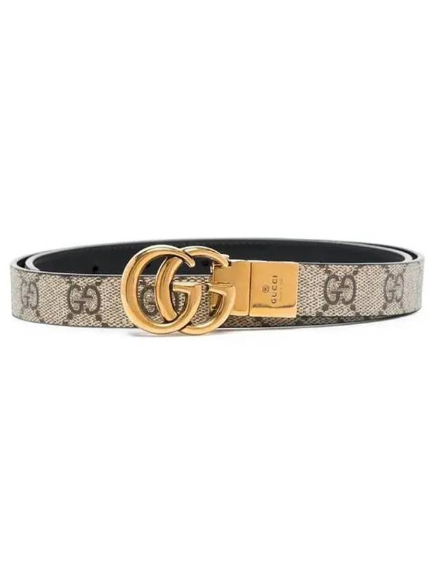 GG Marmont Reversible Thin Belt Grey - GUCCI - BALAAN 2