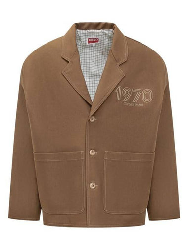 Archive 1970 Embroidered Workwear Jacket Brown - KENZO - BALAAN 1