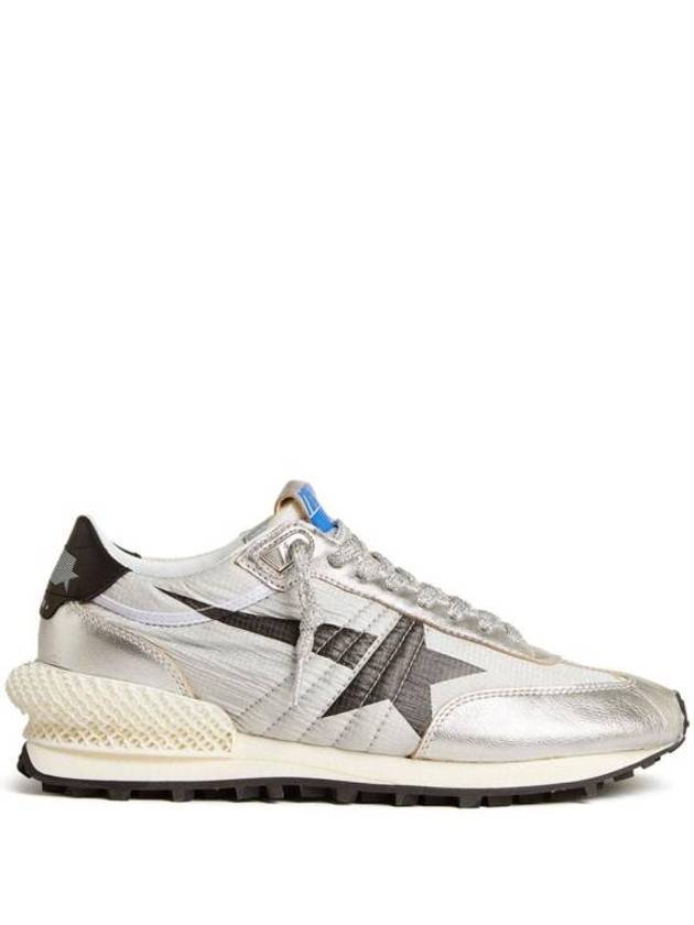 Marathon Metallic Leather Ripstop Low Top Sneakers Silver - GOLDEN GOOSE - BALAAN 1