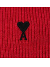 Heart Logo Merino Wool Muffler Pink - AMI - BALAAN 7