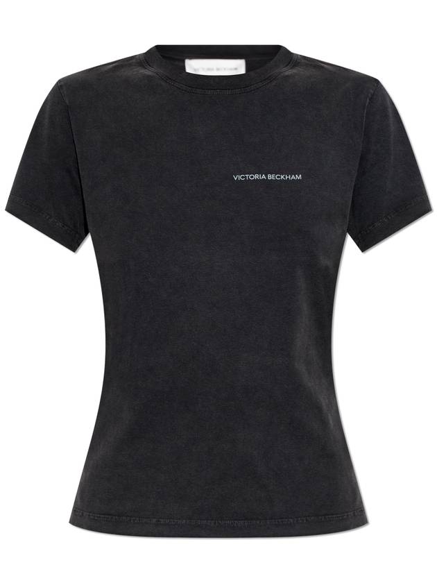 Victoria Beckham T-shirt With Logo, Women's, Grey - VICTORIA BECKHAM - BALAAN 1