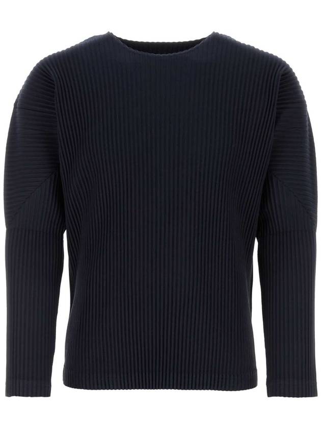 Pleated Long Sleeve T-Shirt Navy - ISSEY MIYAKE - BALAAN 2