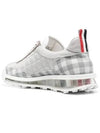 Quilted Nylon Clear Sole Tech Runner Low Top Sneakers White Grey - THOM BROWNE - BALAAN 5