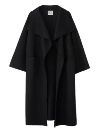 Signature Wool Cashmere Single Coat Black - TOTEME - BALAAN 2