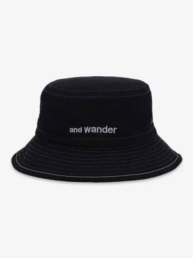 Cotton Twill Logo Bucket Hat Black 5744986343010 - AND WANDER - BALAAN 1