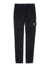 Stretch Cotton Gabardine Garment Dyed Cargo Straight Pants Black - STONE ISLAND - BALAAN 2