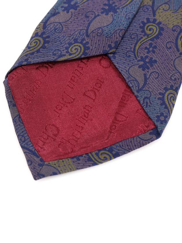 100 silk blue purple pattern tie - DIOR - BALAAN 5