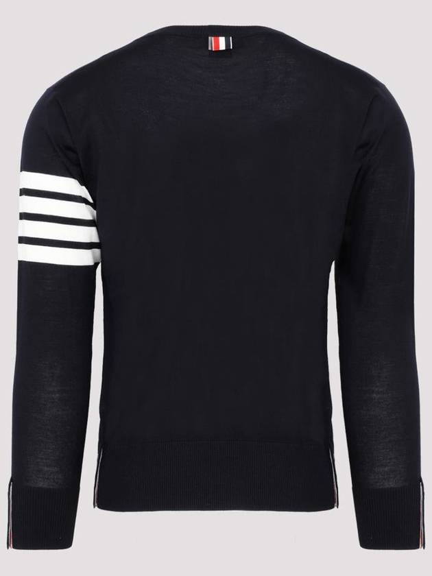 4 Bar Armband Classic Merino Wool Knit Top Navy - THOM BROWNE - BALAAN 3