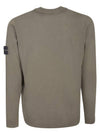 Regular Fit Crew Neck Wool Knit Top Khaki - STONE ISLAND - BALAAN 3