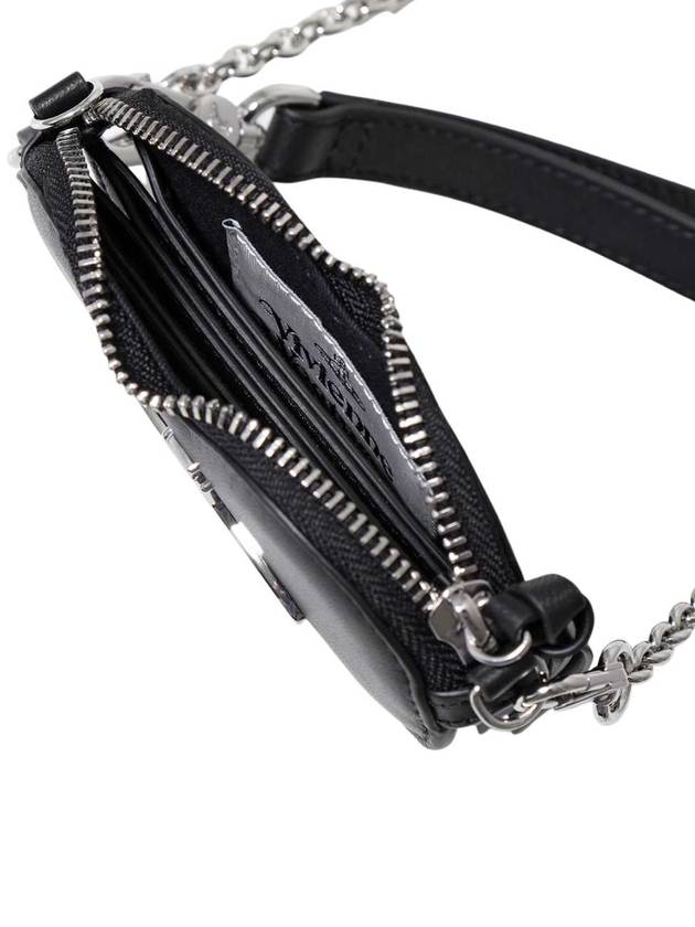 ORB Heart Chain Leather Cross Bag Black - VIVIENNE WESTWOOD - BALAAN 4