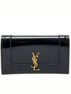 Women's Gold Logo Long Wallet Black - SAINT LAURENT - BALAAN 2