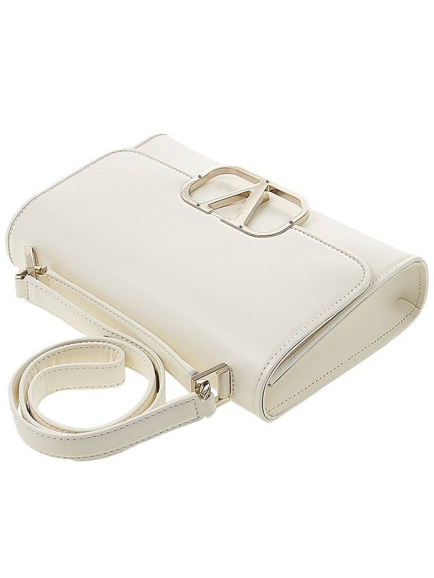 V Logo Plaque Foldover Shoulder Bag White - VALENTINO - BALAAN 5