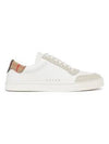 Leather Suede Check Cotton Low Top Sneakers White - BURBERRY - BALAAN 7