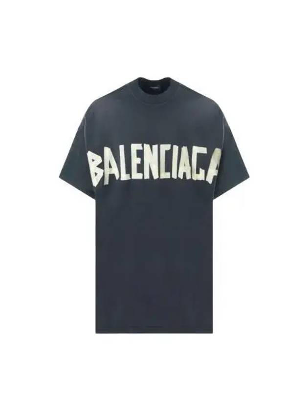 Tape Type Cotton Short Sleeve T-Shirt Black - BALENCIAGA - BALAAN 2