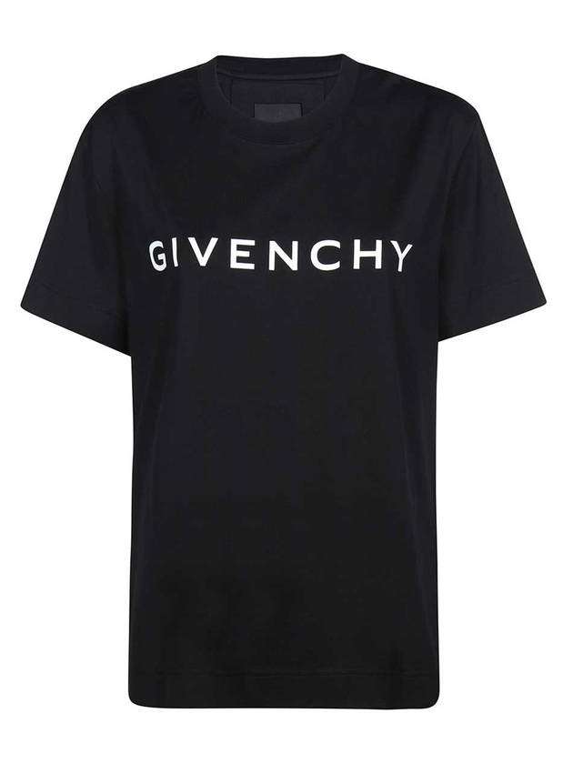 Archetype Logo Print Short Sleeve T-Shirt Black - GIVENCHY - BALAAN 1