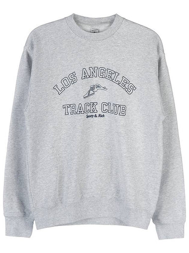 Track Club Sweatshirt TRACK CLUB CREWNECK HEATHER GRAY NAVY - SPORTY & RICH - BALAAN 1