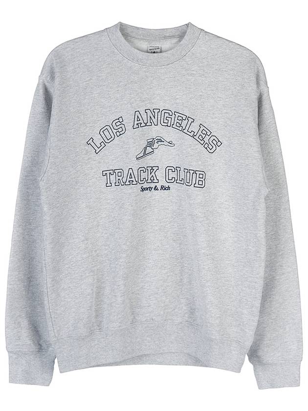 Track Club Sweatshirt TRACK CLUB CREWNECK HEATHER GRAY NAVY - SPORTY & RICH - BALAAN 9