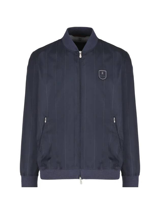 Stripe Zip-Up Jacket Blue - BRUNELLO CUCINELLI - BALAAN 1