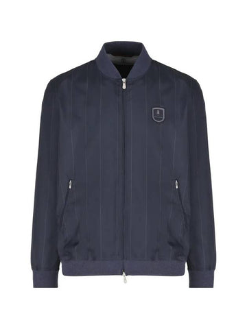 Stripe Zip-Up Jacket Blue - BRUNELLO CUCINELLI - BALAAN 1