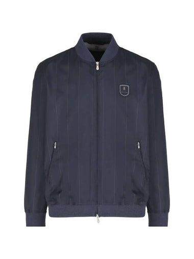 Stripe Zip-Up Jacket Blue - BRUNELLO CUCINELLI - BALAAN 1