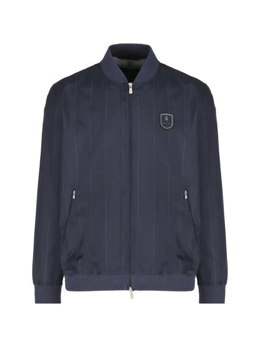 Stripe Zip-Up Jacket Blue - BRUNELLO CUCINELLI - BALAAN 1