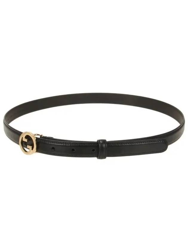 Blondie Thin Leather Belt Black - GUCCI - BALAAN 3