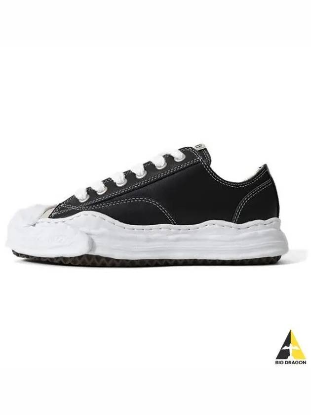 A05FW704 BLACK Hank OG Sole Leather Low Sneakers - MIHARA YASUHIRO - BALAAN 1