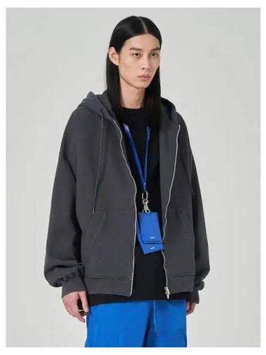 Cotton loose fit hood zip up gray domestic product GM0023120738004 - JUUN.J - BALAAN 1