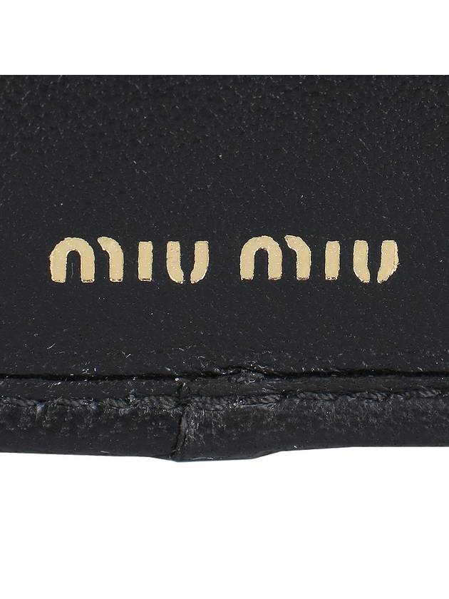 Matelasse Logo Nappa Leather Half Wallet Black - MIU MIU - BALAAN 7